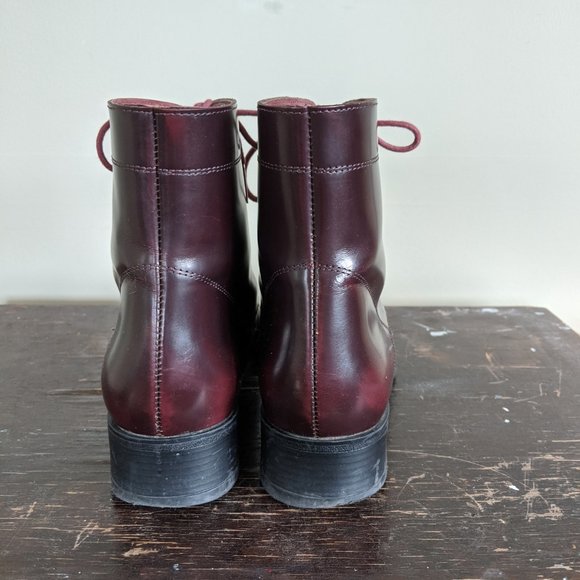 David Tyler Burgundy Leather Lace Up Boot - Picture 4 of 11
